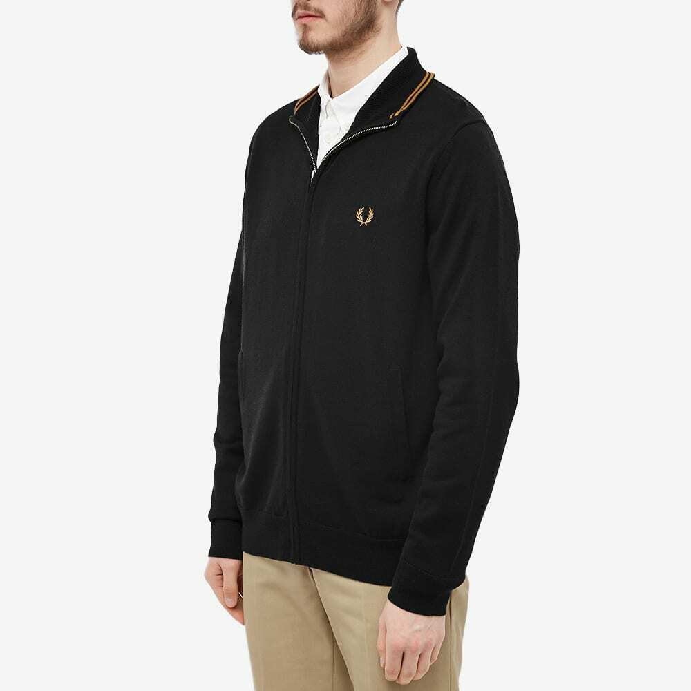 Fred Perry Mens Classic Zip Through Cardigan In Black Fred Perry