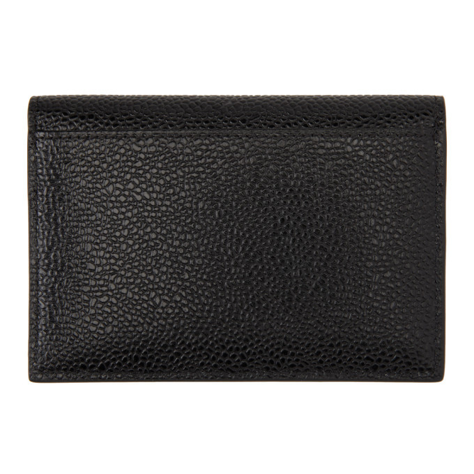 Thom Browne Black Grained Envelope Card Holder Thom Browne