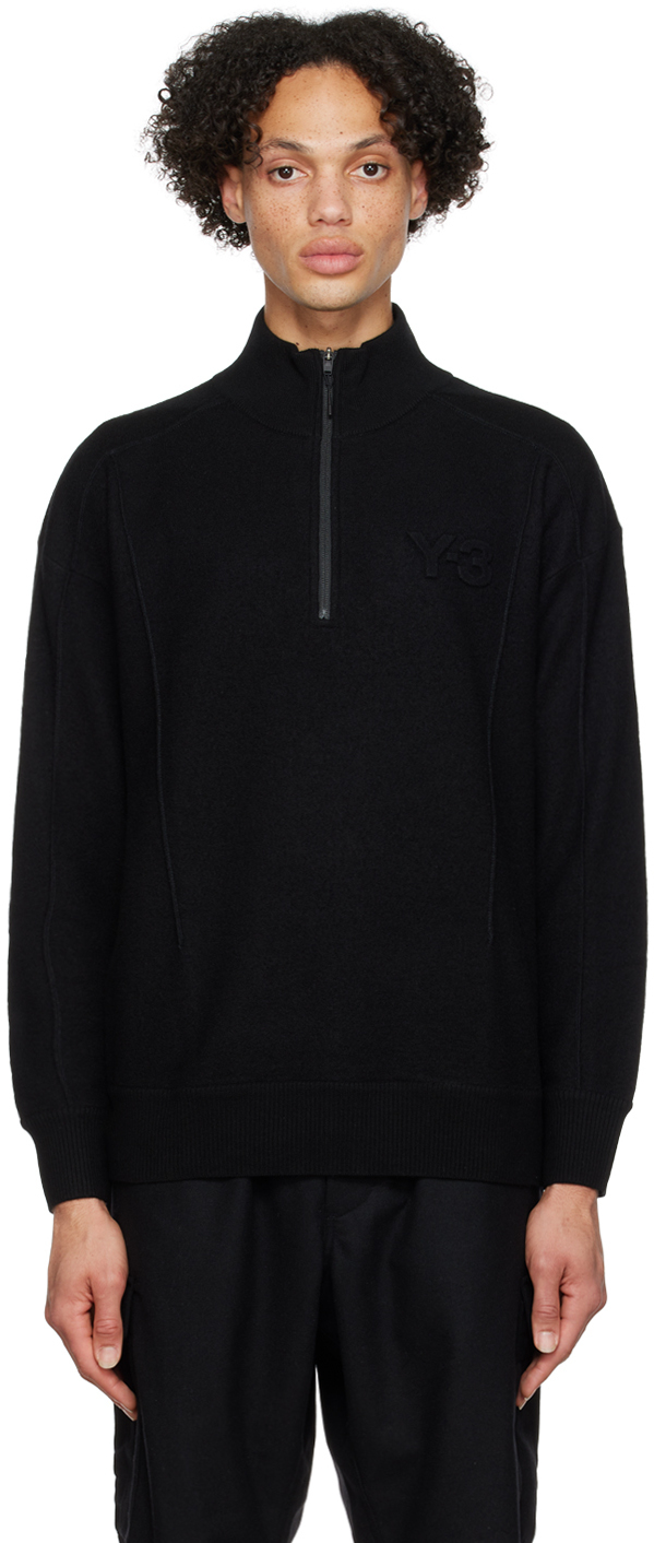 Y3 Black Embossed Sweater Y3