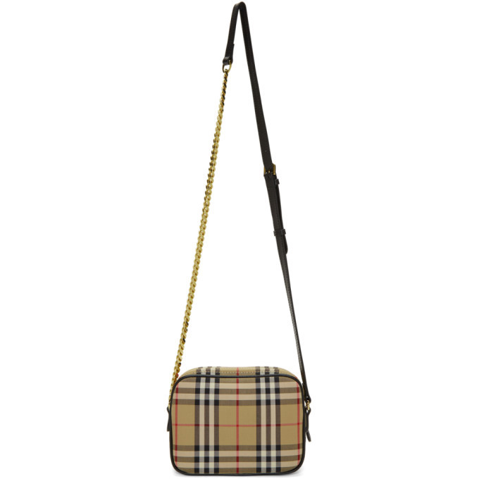 Burberry Beige Small Check Camera Bag Burberry