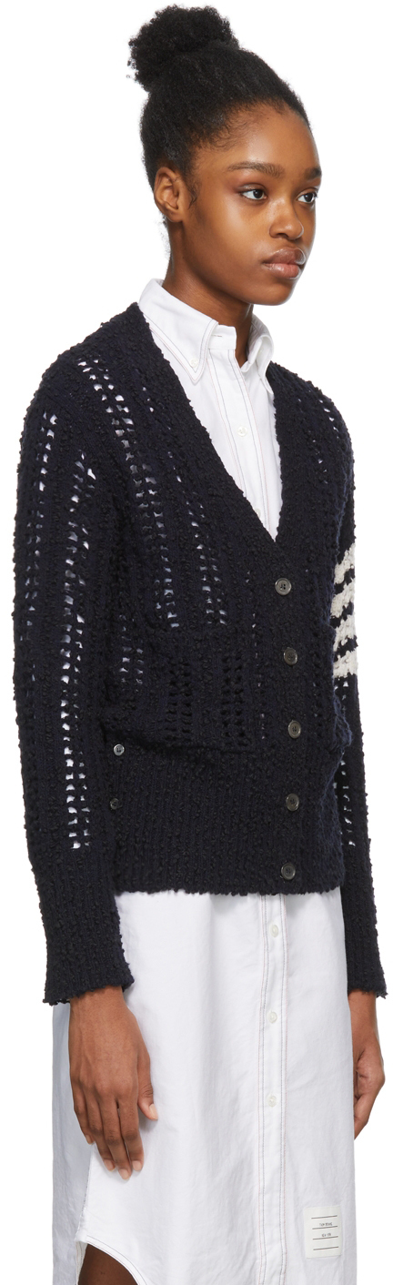 navy boucle cardigan