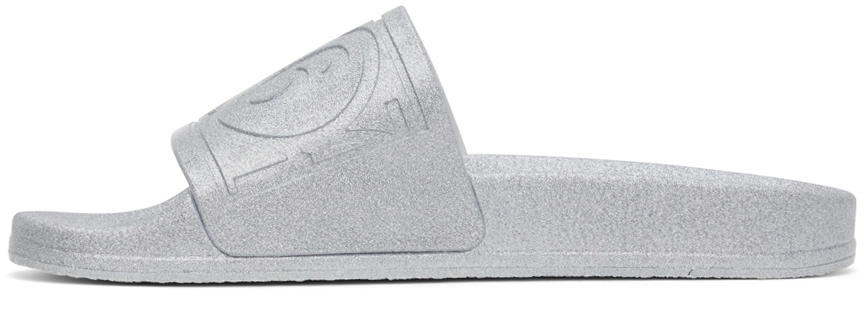 MM6 Maison Margiela Silver Pool Slides MM6 Maison Margiela