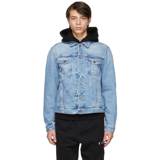 off white blue denim jacket