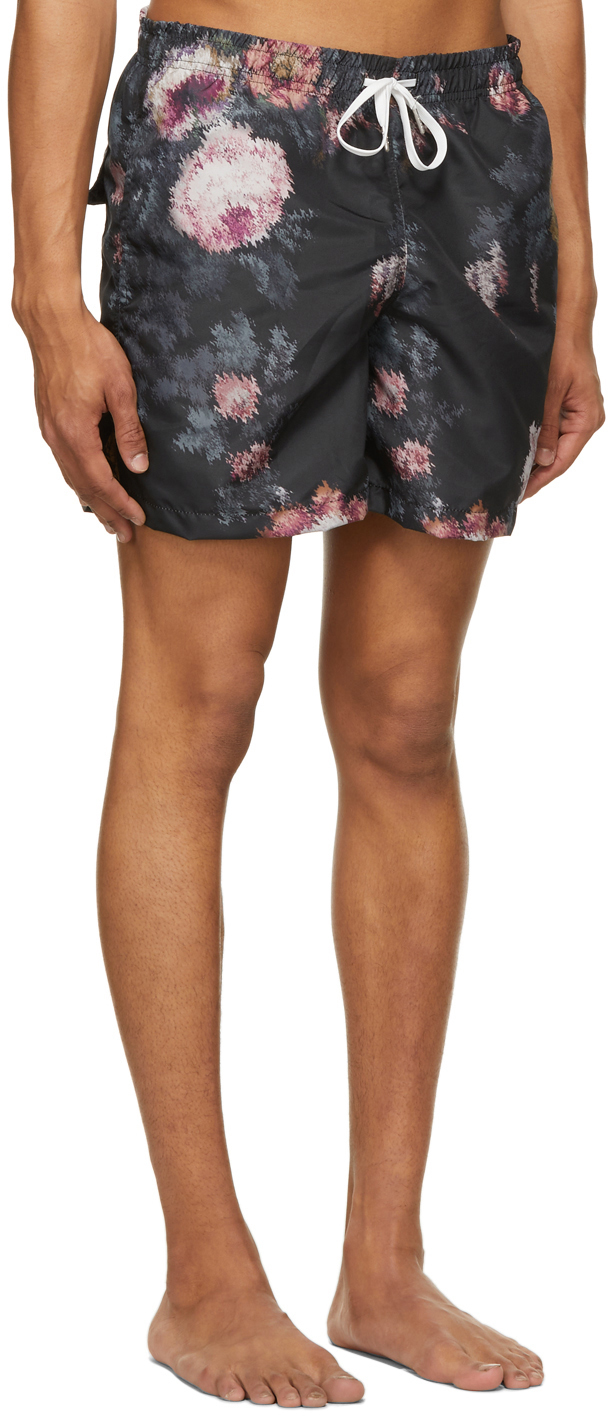 Multicolor Floral Ripple Swim Shorts Bather