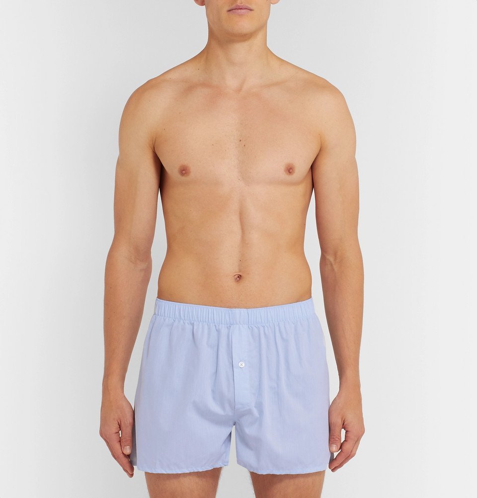 Hanro - Two-Pack Cotton Boxer Shorts - Blue Hanro