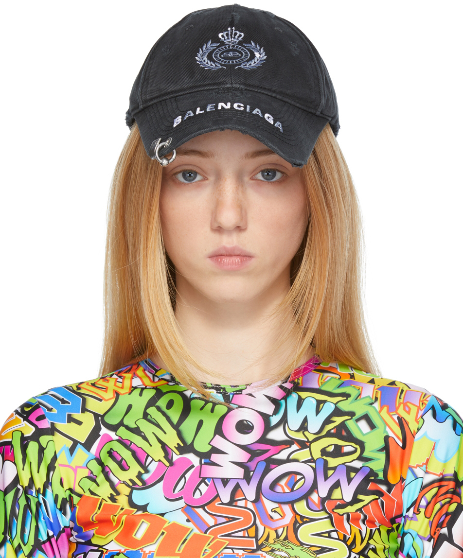 BALENCIAGA キャップ DESTROYED PIERCING CAP-