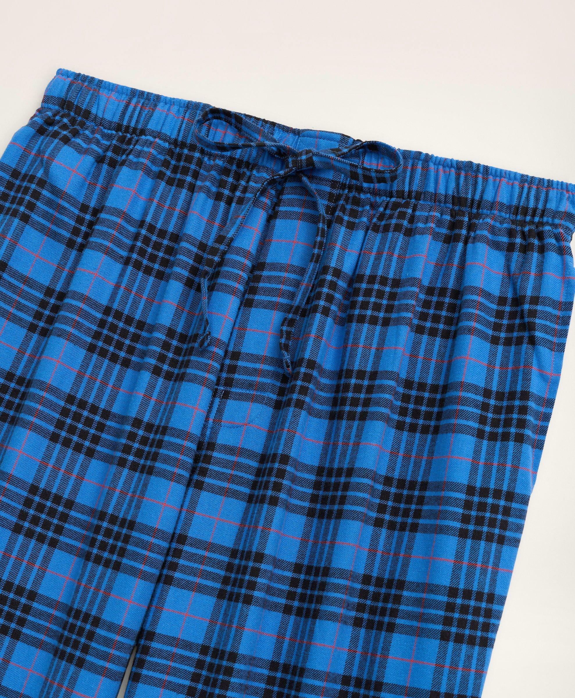 Brooks Brothers Men's Cotton Flannel Tartan Lounge Pants | Blue