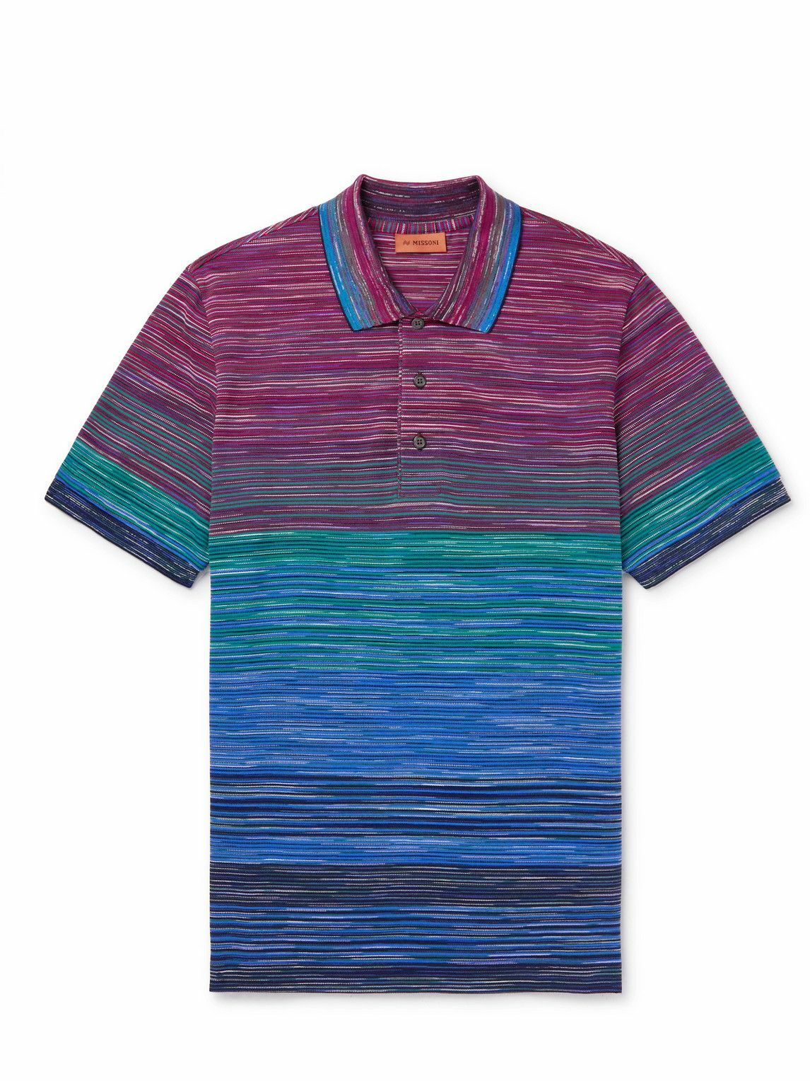 Missoni - Space-Dyed Cotton-Piqué Polo Shirt - Blue Missoni