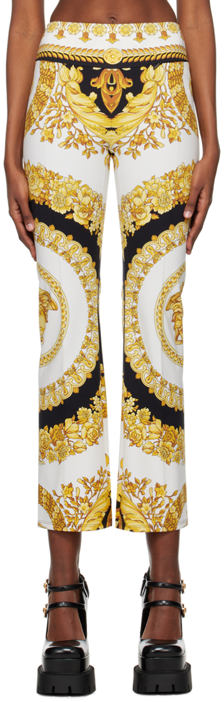 Photo: Versace Underwear White & Gold Barocco Leggings
