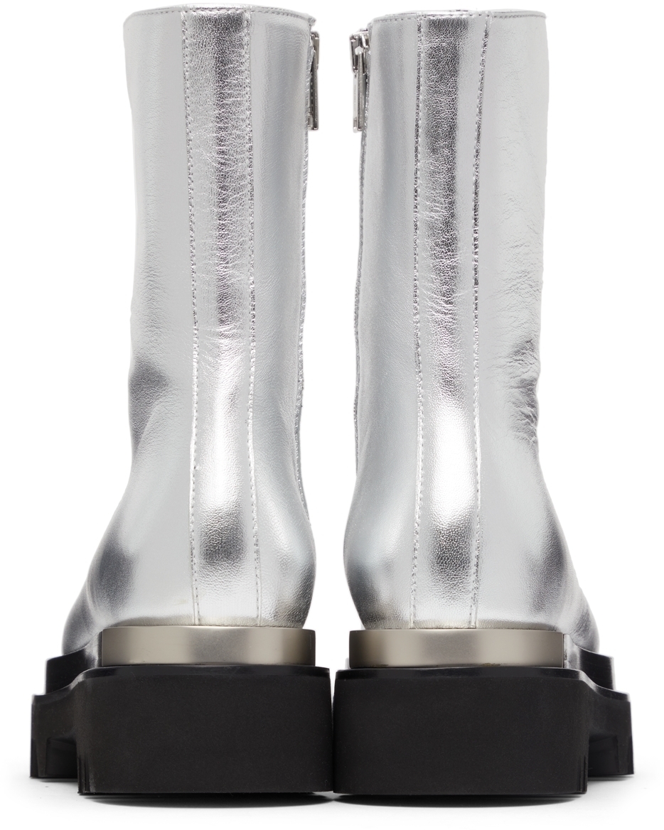 Peter Do Silver Metal Tip Combat Boots Peter Do