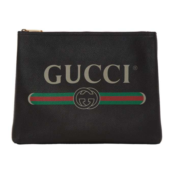 Gucci Black Medium Logo Pouch Gucci