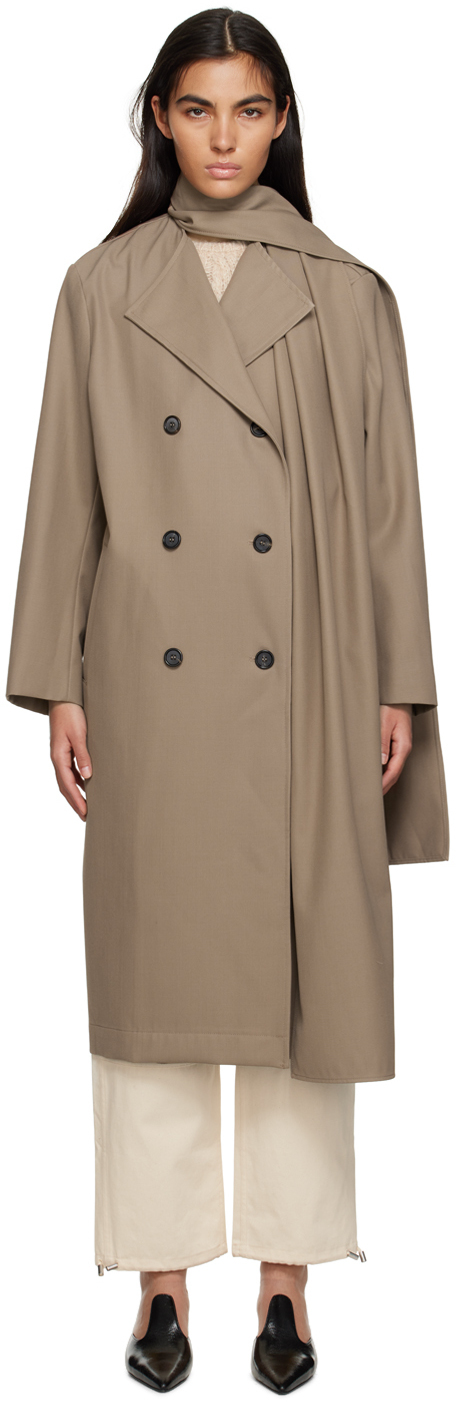 Totême Taupe Wrap Trench Coat Toteme