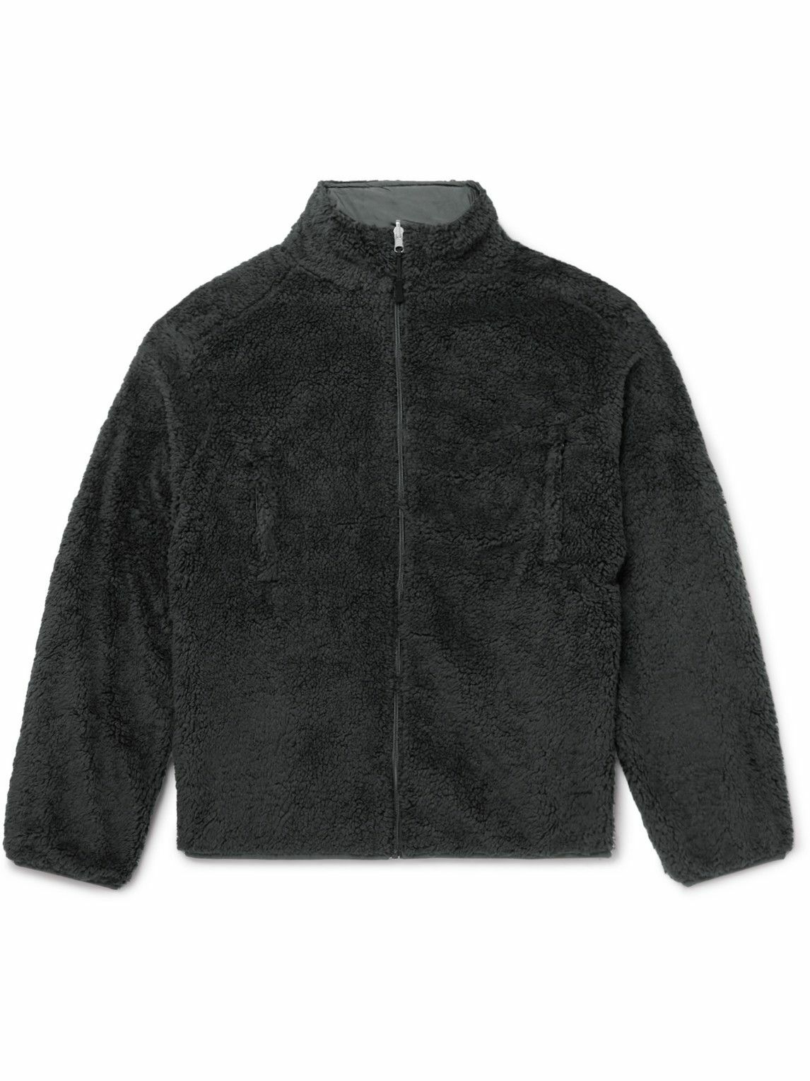 Pop Trading Company - Plada Embroidered Fleece and Shell Jacket - Gray ...