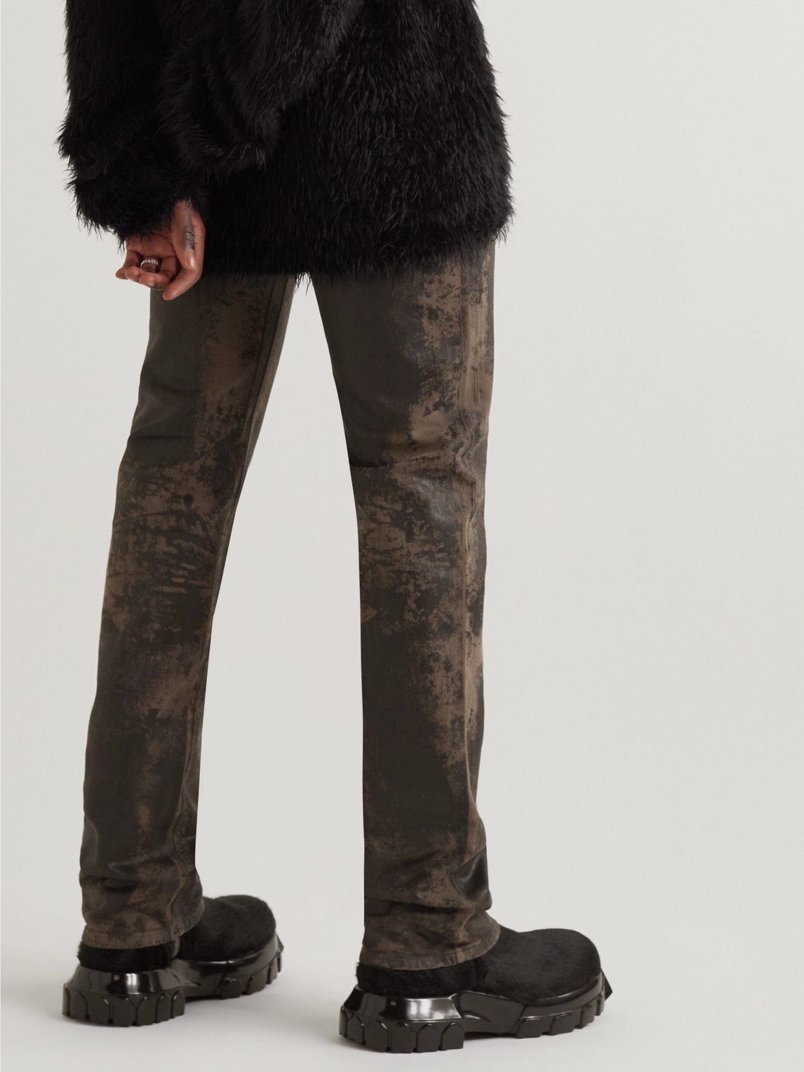 1017 ALYX 9SM - Straight-Leg Textured Coated Jeans - Brown