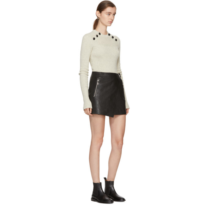 Isabel Marant Etoile Black Leather Kakili Miniskirt