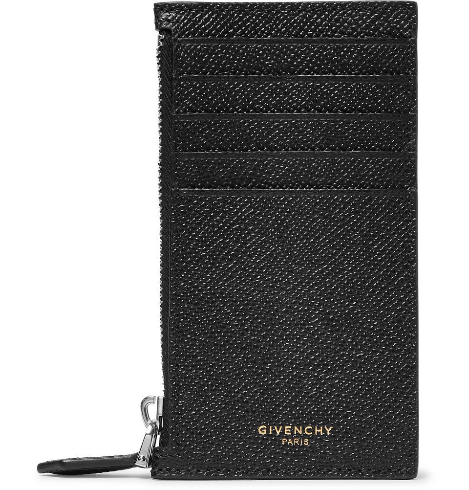 Givenchy - Pebble-Grain Leather Zipped Cardholder - Men - Black Givenchy