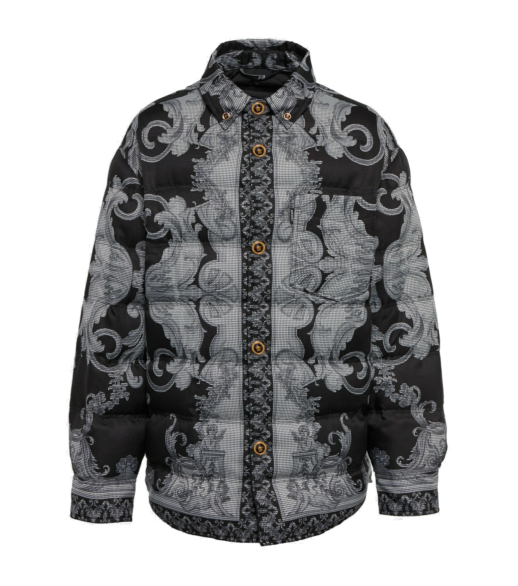 Versace - Silver Baroque print puffer jacket Versace