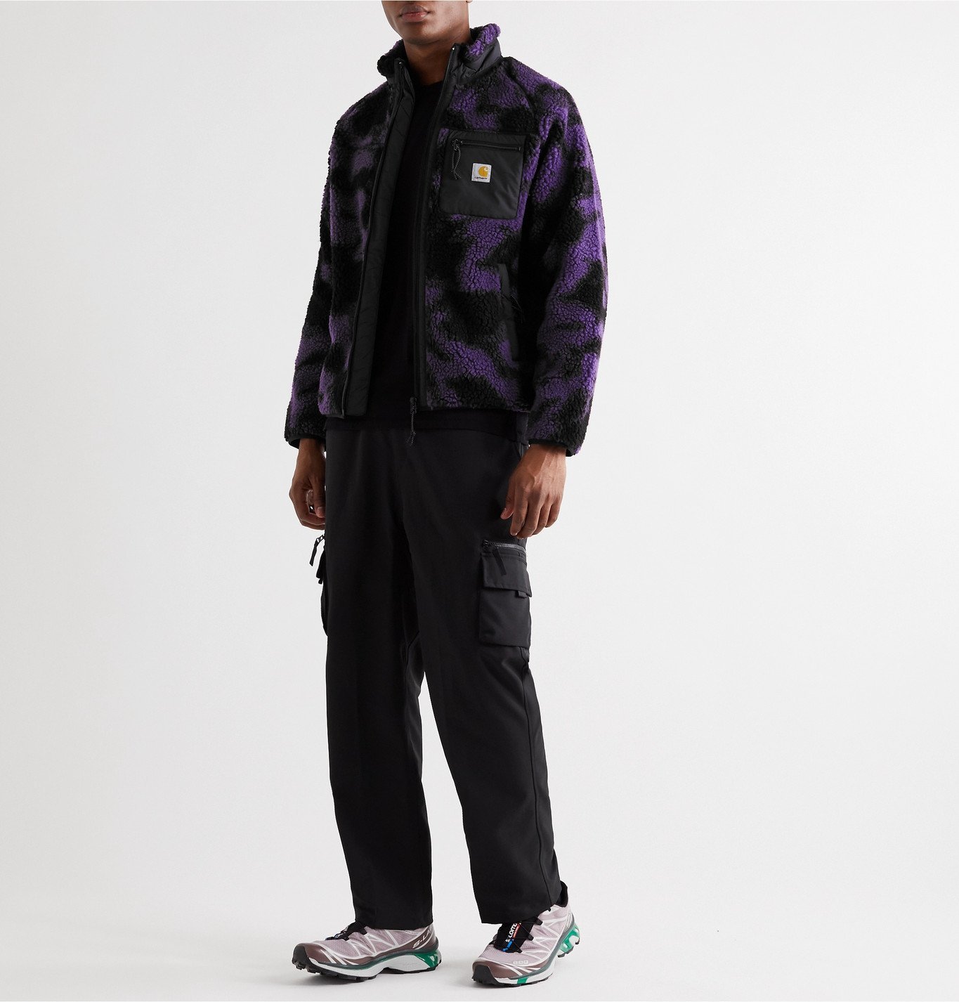 carhartt wip camo fleece jacket