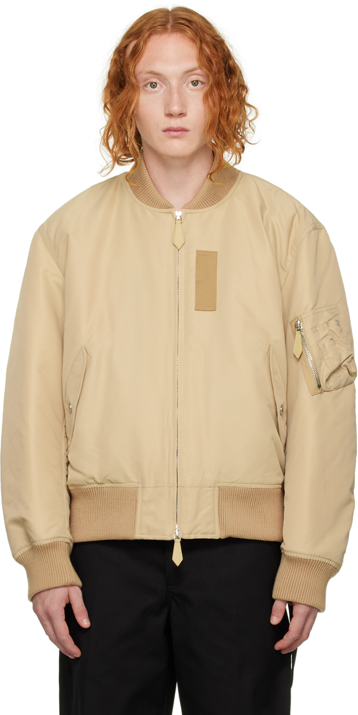Burberry Beige Insulated Bomber Jacket Burberry