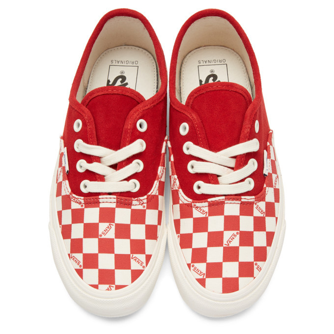 vans red og authentic lx sneakers