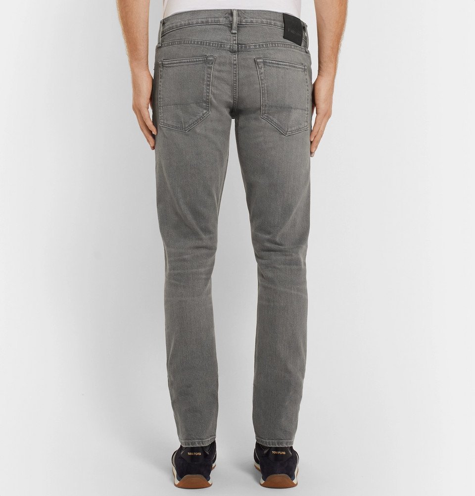 TOM FORD - Slim-Fit Selvedge Denim Jeans - Gray TOM FORD