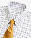 Brooks Brothers Men's Stretch Soho Extra-Slim-Fit Dress Shirt, Non-Iron Poplin Button-Down Collar Double-Grid Check | Brown
