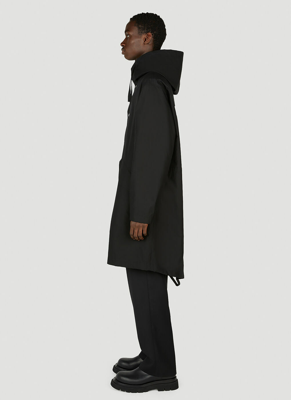 Jil Sander - Logo Parka Coat in Black Jil Sander