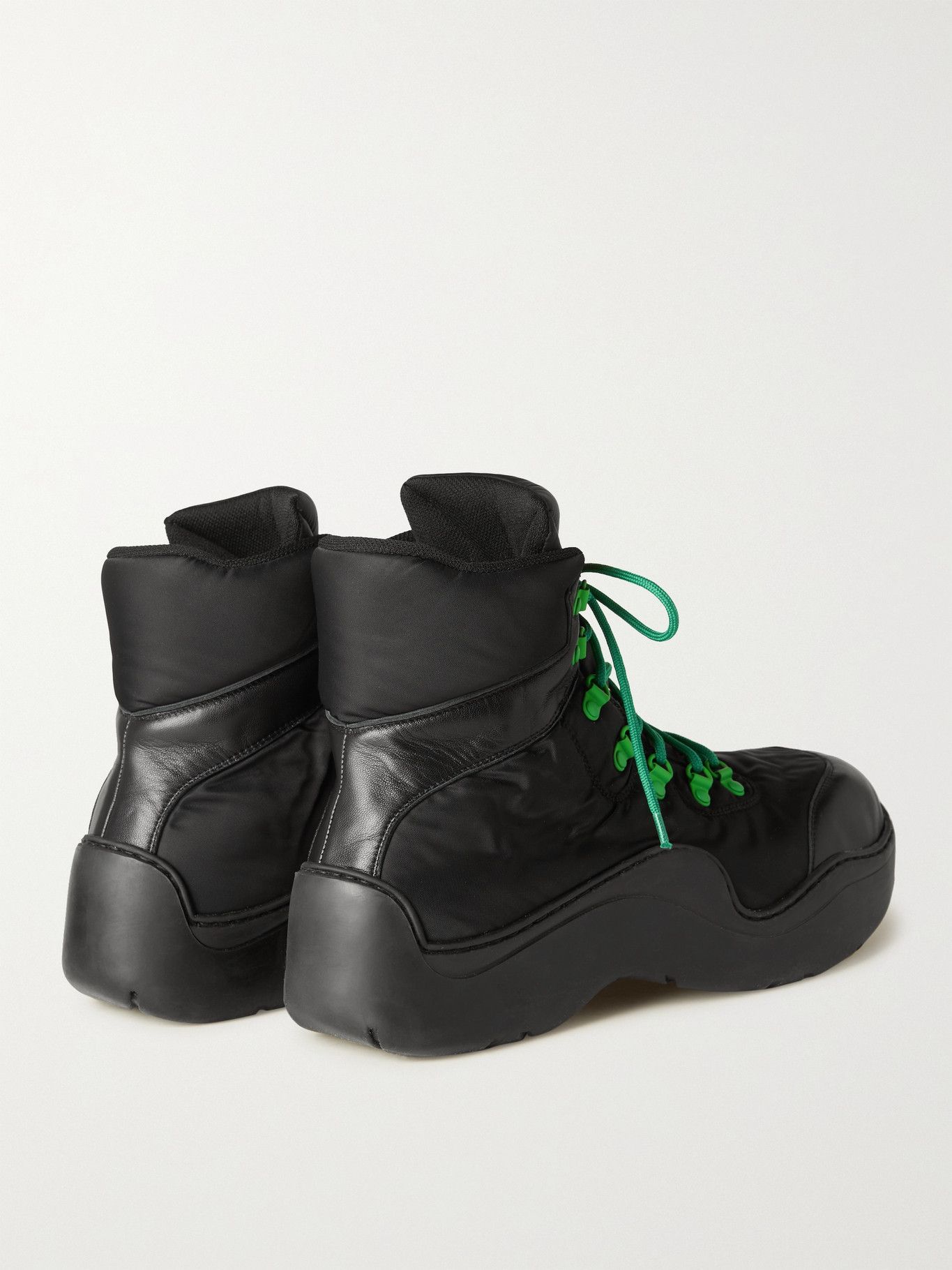 Leather-Trimmed Nylon Hiking Boots 