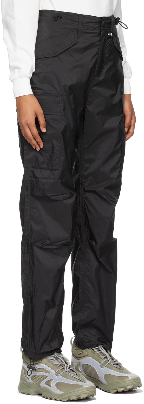 032c Black Nylon Cargo Pants