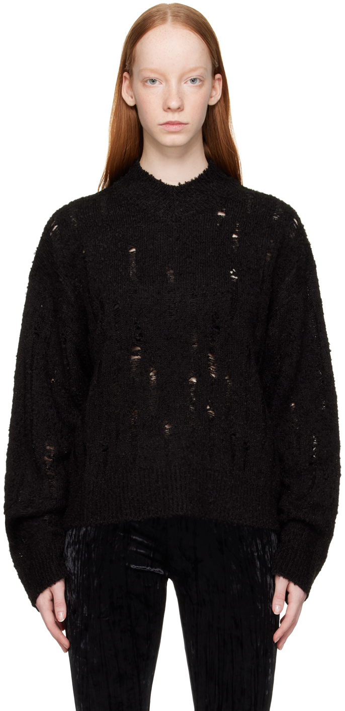 lesugiatelier Black Damaged Sweater lesugiatelier