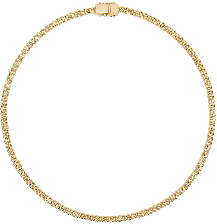 Tom Wood Gold Thin Rounded Curb Chain Necklace Tom Wood