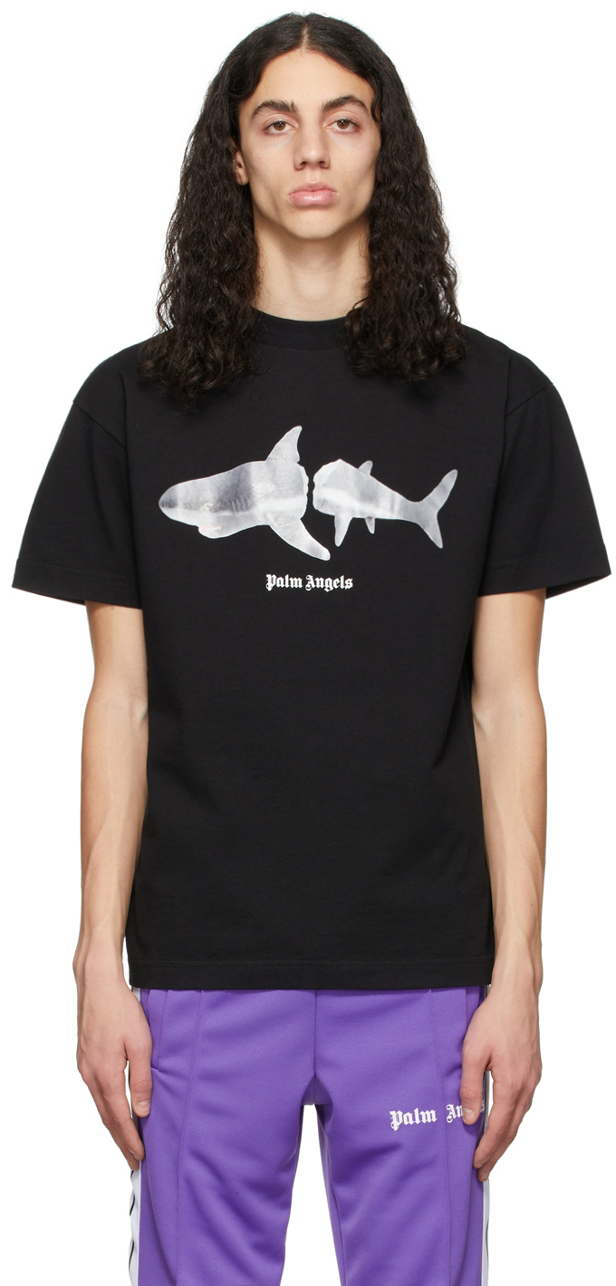 Palm Angels Black Shark T-Shirt Palm Angels