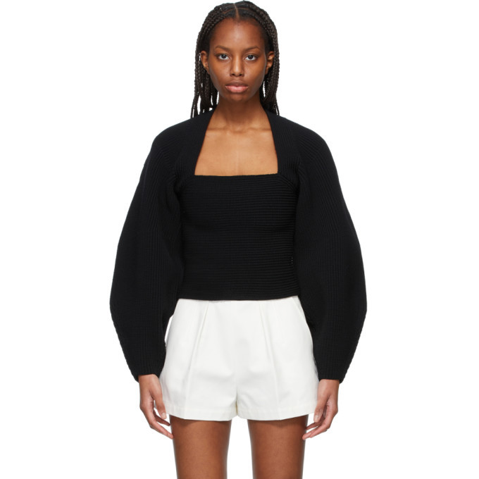 Alexander Wang Black Ribbed Shrug 