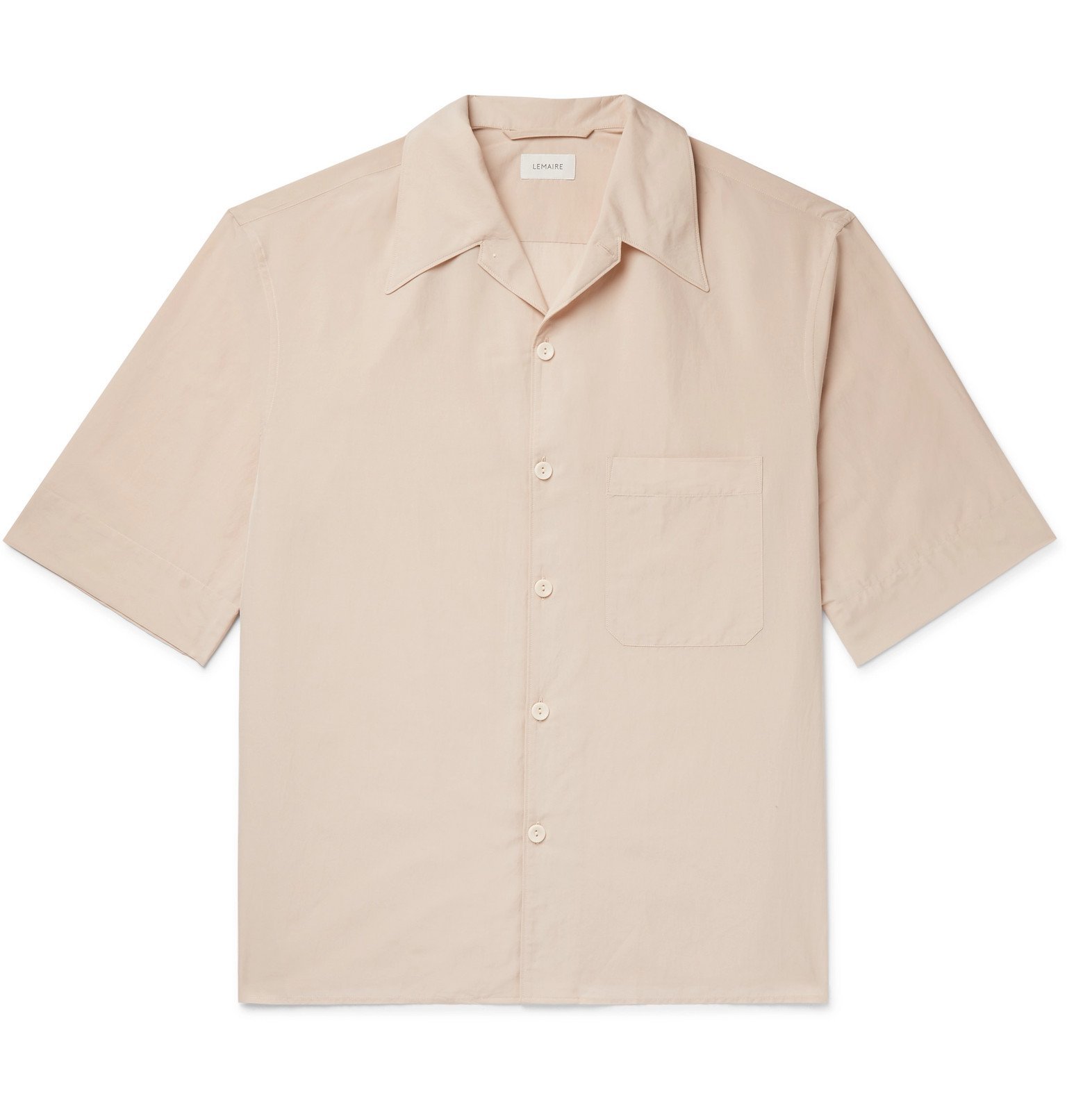 Lemaire - Camp-Collar Printed Voile Shirt - Neutrals Lemaire