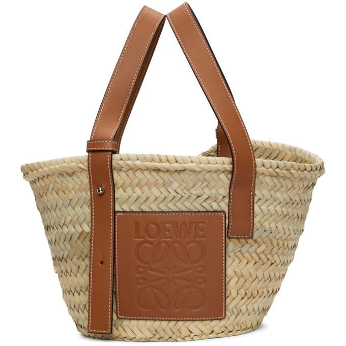 loewe beige small basket tote