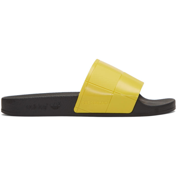 yellow adidas slides