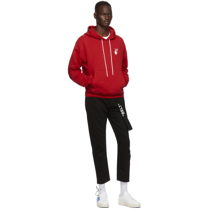 Off-White Red Cut Here Hoodie Off-White