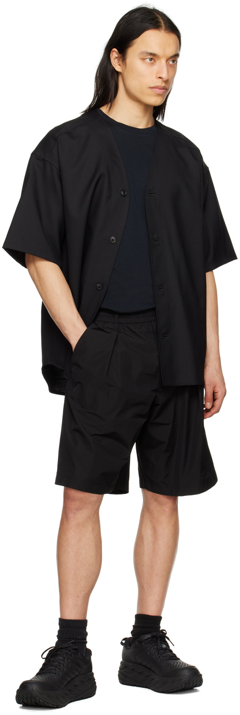 Lownn Black Collarless Shirt Lownn