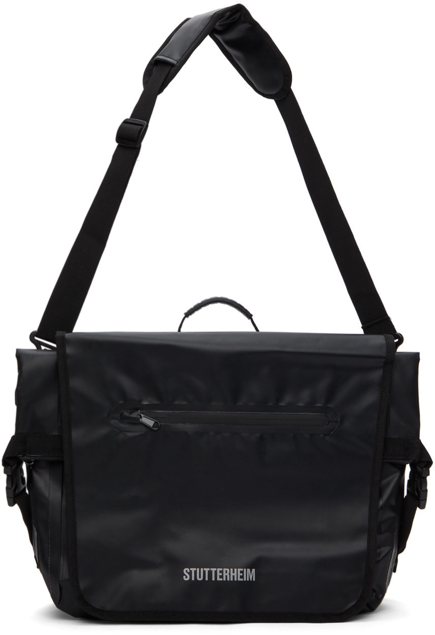 Stutterheim Black Rain Messenger Bag Stutterheim