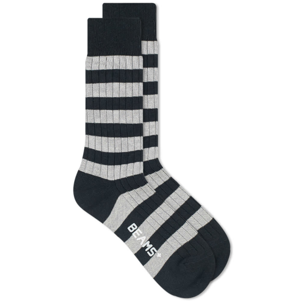 Beams Plus Border Stripe Sock Beams F