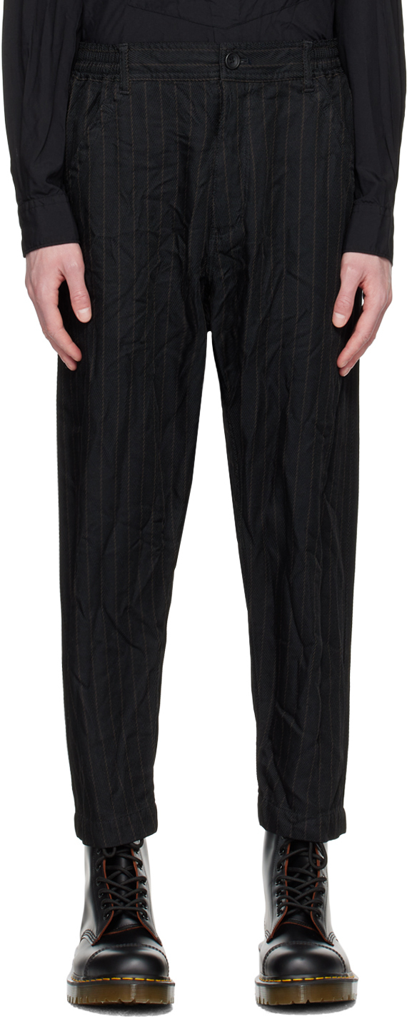 Tricot Comme des Garcons 1996 black cupra overlap front wide leg trousers - S XS