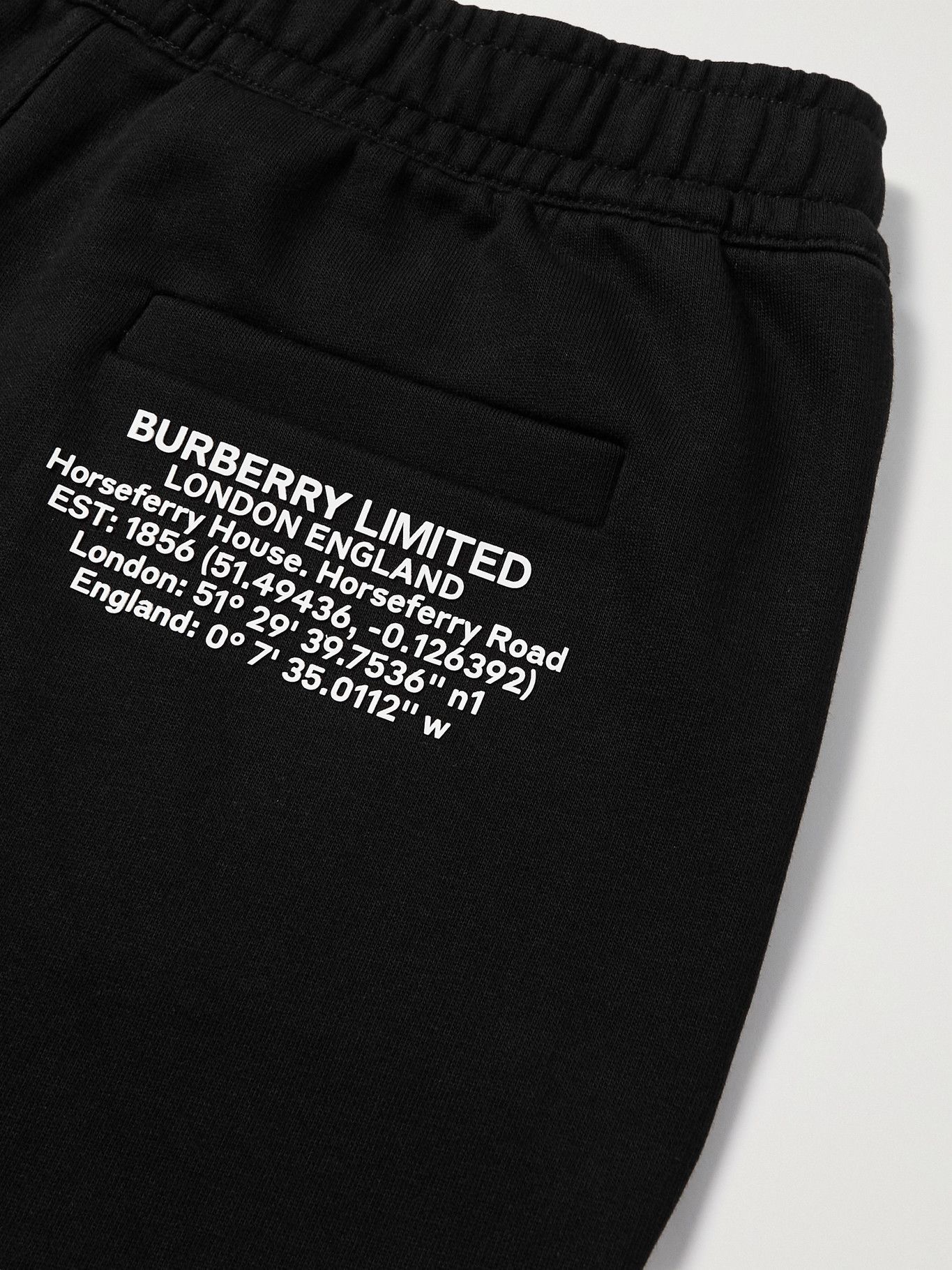 BURBERRY - Wide-Leg Logo-Print Cotton-Jersey Shorts - Black Burberry