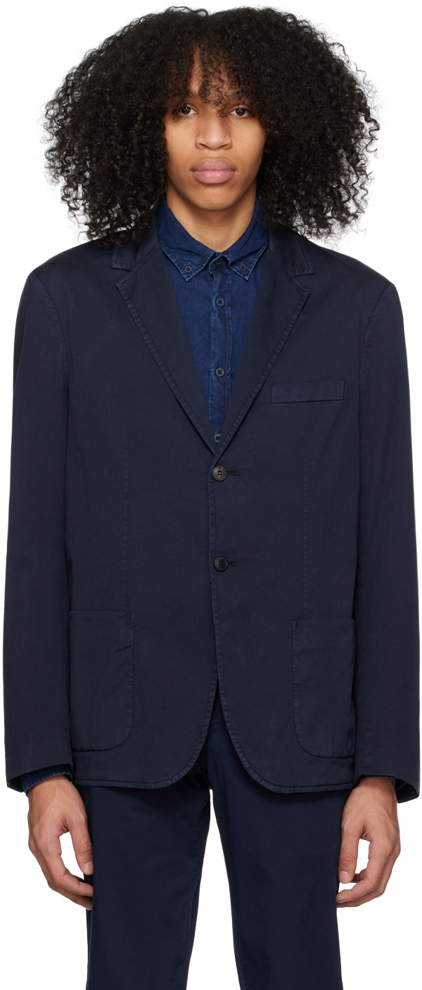 Sunspel Navy Unstructured Blazer Sunspel