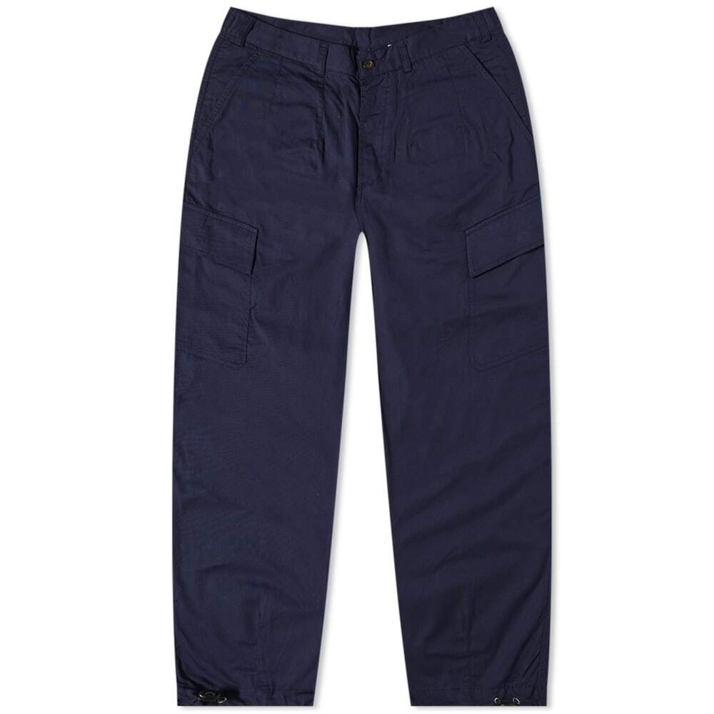 Universal Works Men's Fine Twill Loose Cargo Pant in Navy Universal Works