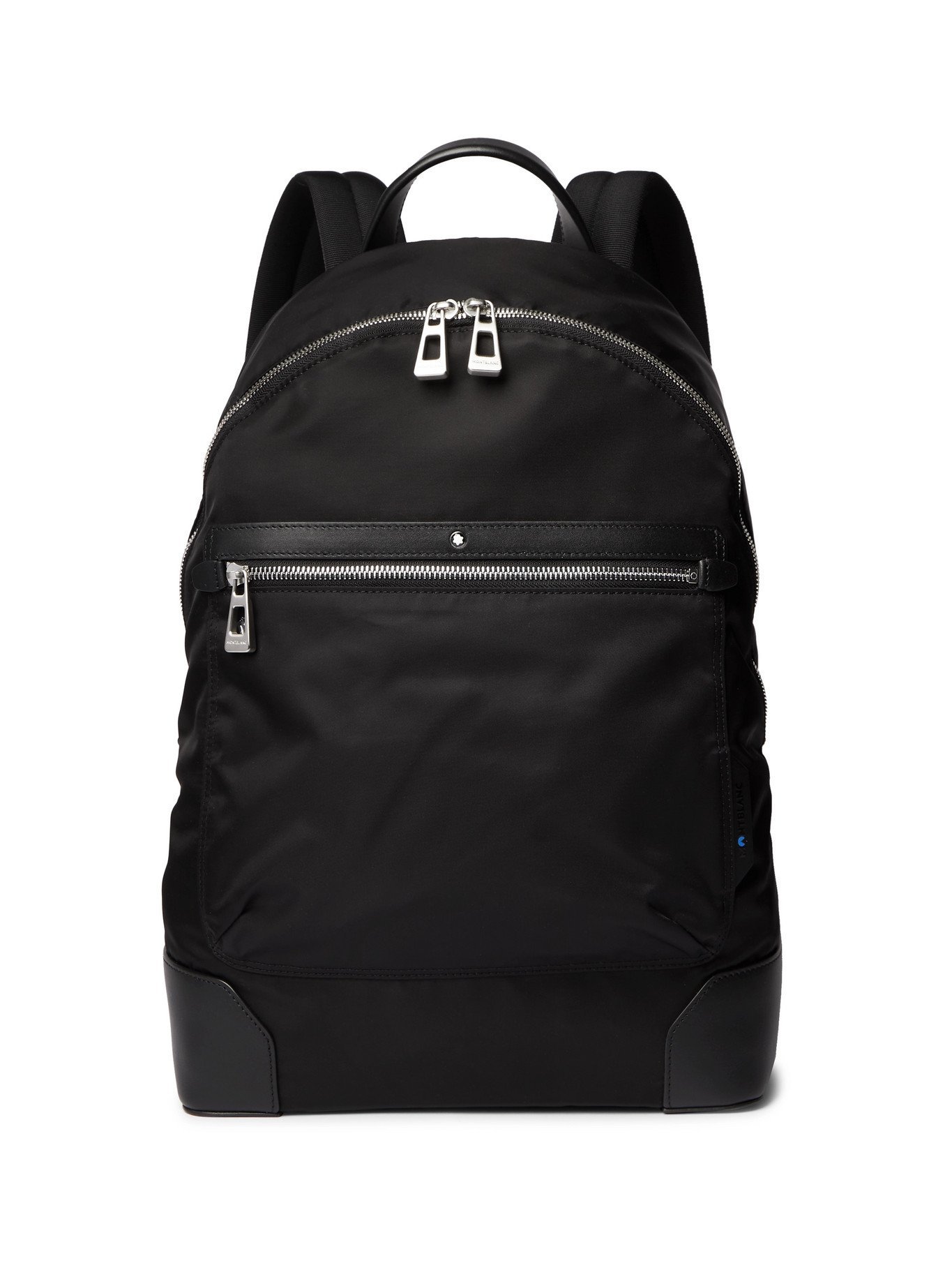 MONTBLANC - Blue Spirit Leather-Trimmed ECONYL Backpack - Black Montblanc