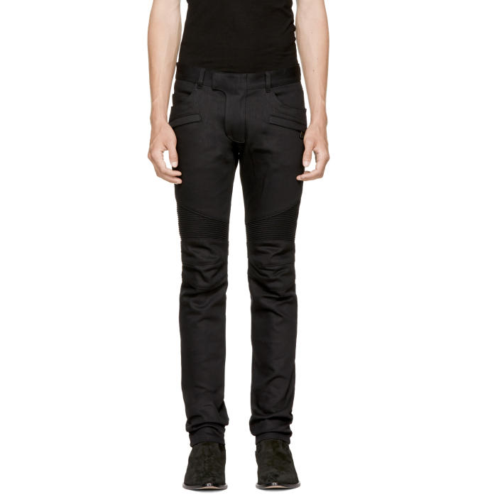 balmain cargo biker jeans