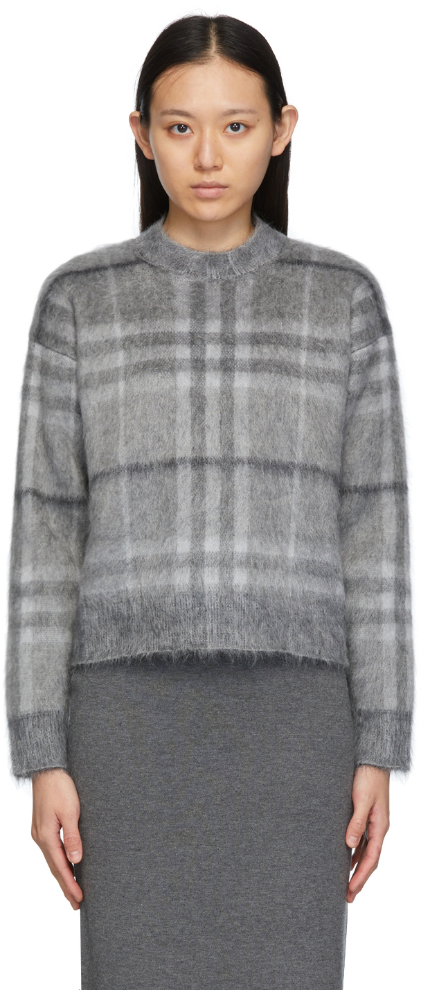 Burberry Mohair Naima Check Crewneck Burberry