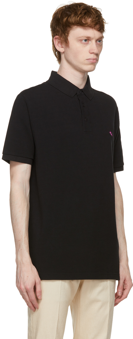 Etro Black Embroidered Pegaso Polo Etro