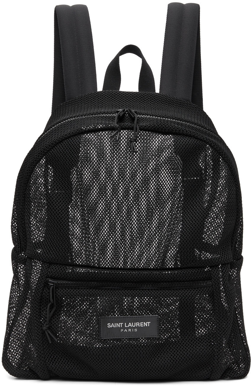 Saint Laurent Black Mesh Backpack Saint Laurent