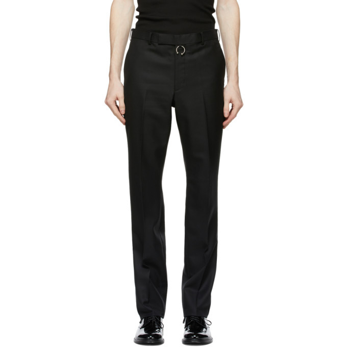 Johnlawrencesullivan Black Wool Body Piercing Jewelry Trousers